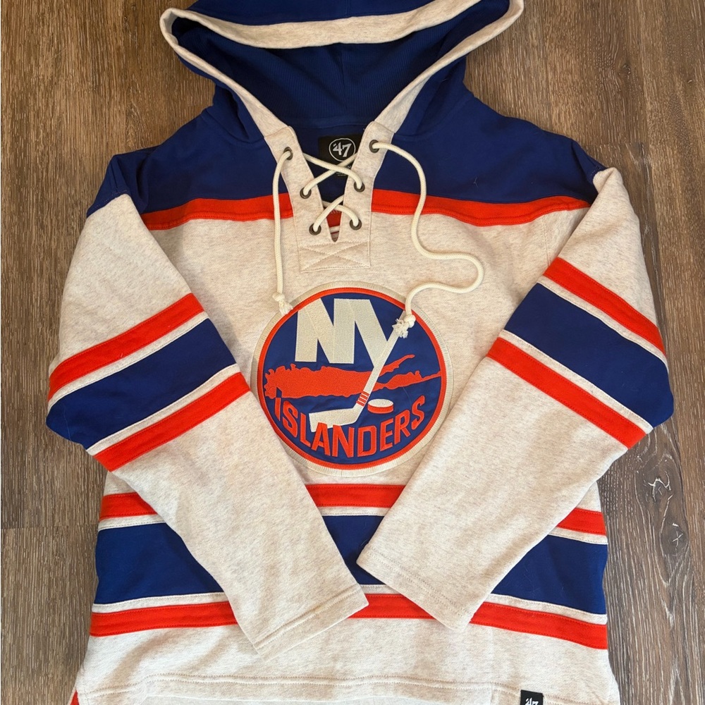 47 New York Islanders Crewneck Hoodie - Gray, Blue, Orange